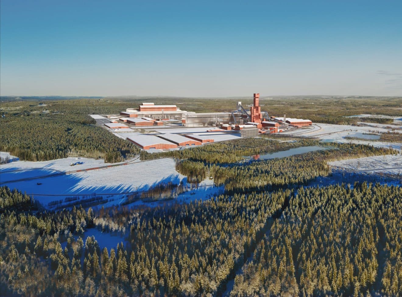 Visionsbild över Stegras nya stålverk. Foto: Stegra