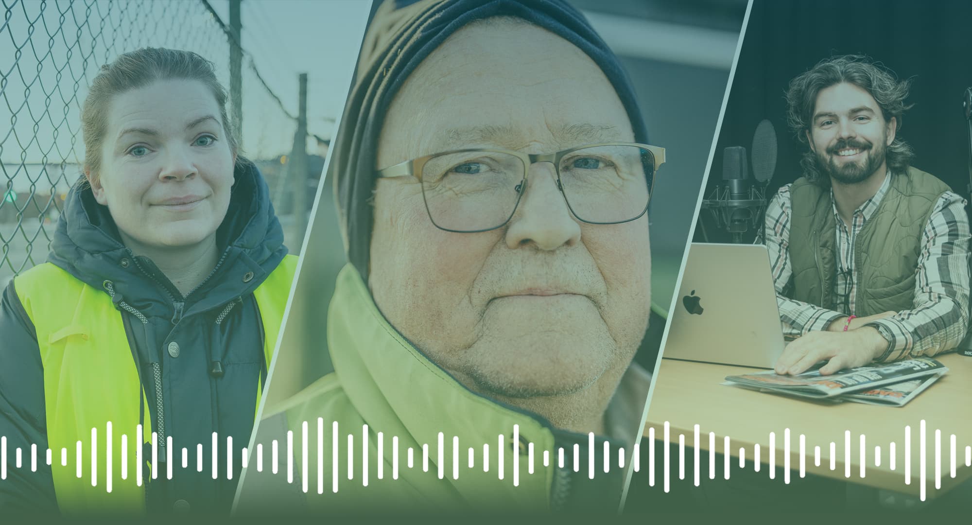 Felicia Berggren, Torbjörn Pettersson och Felix Olsson. Tre personer som kommer till tals i Dagens Arbetes nyhetsartiklar vecka 13, 2025. Foto: Patrick Degerman, David Lundmark, Ida Persson
