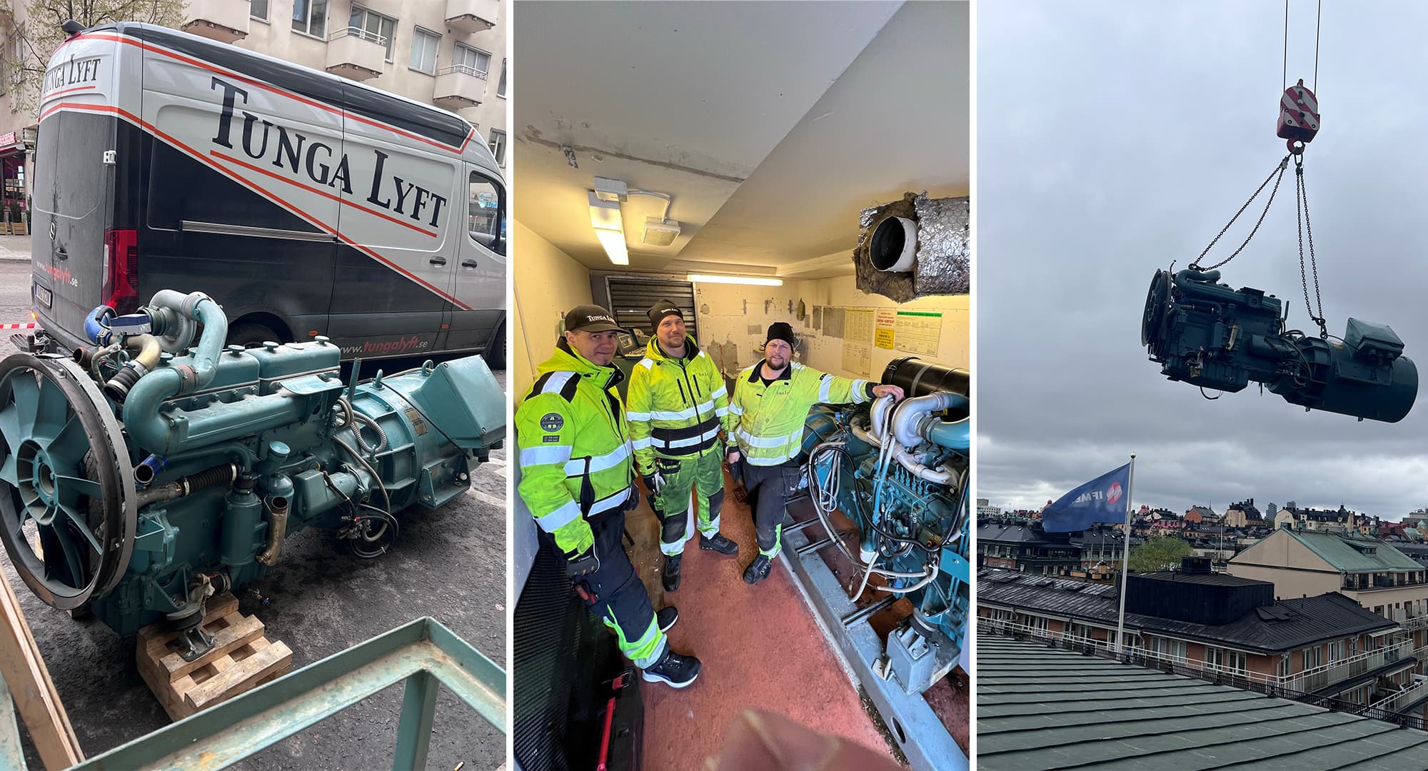 Reservkraftverket väger 1,2 ton och har en kapacitet på 800 kW. Foto: Emerik Einerstam Karis