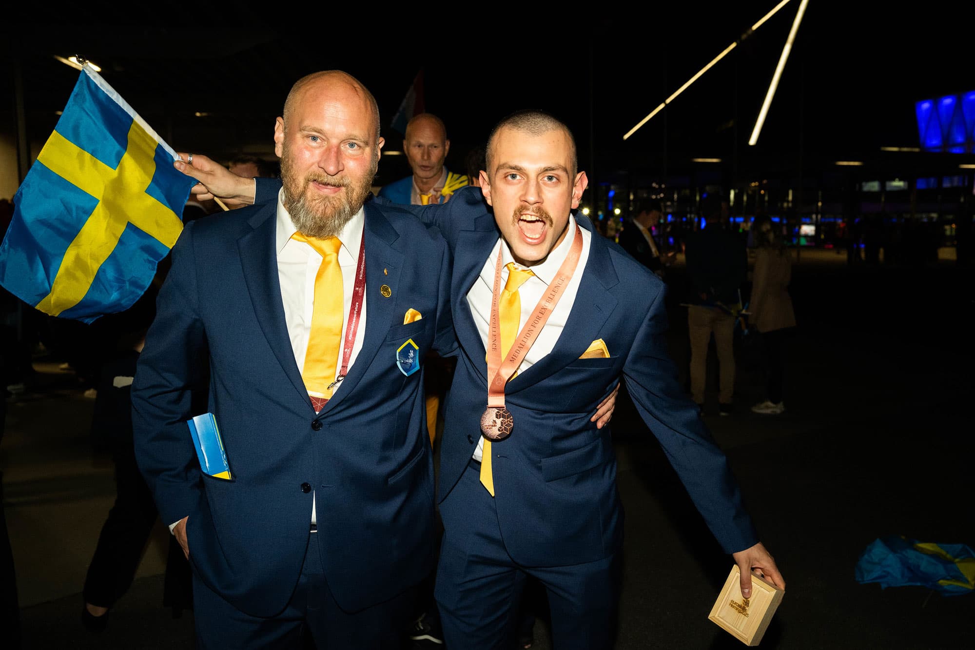 Håkan Bur och Jacob Liw firar efter Yrkes EM 2025. Foto: Emil Andersson
