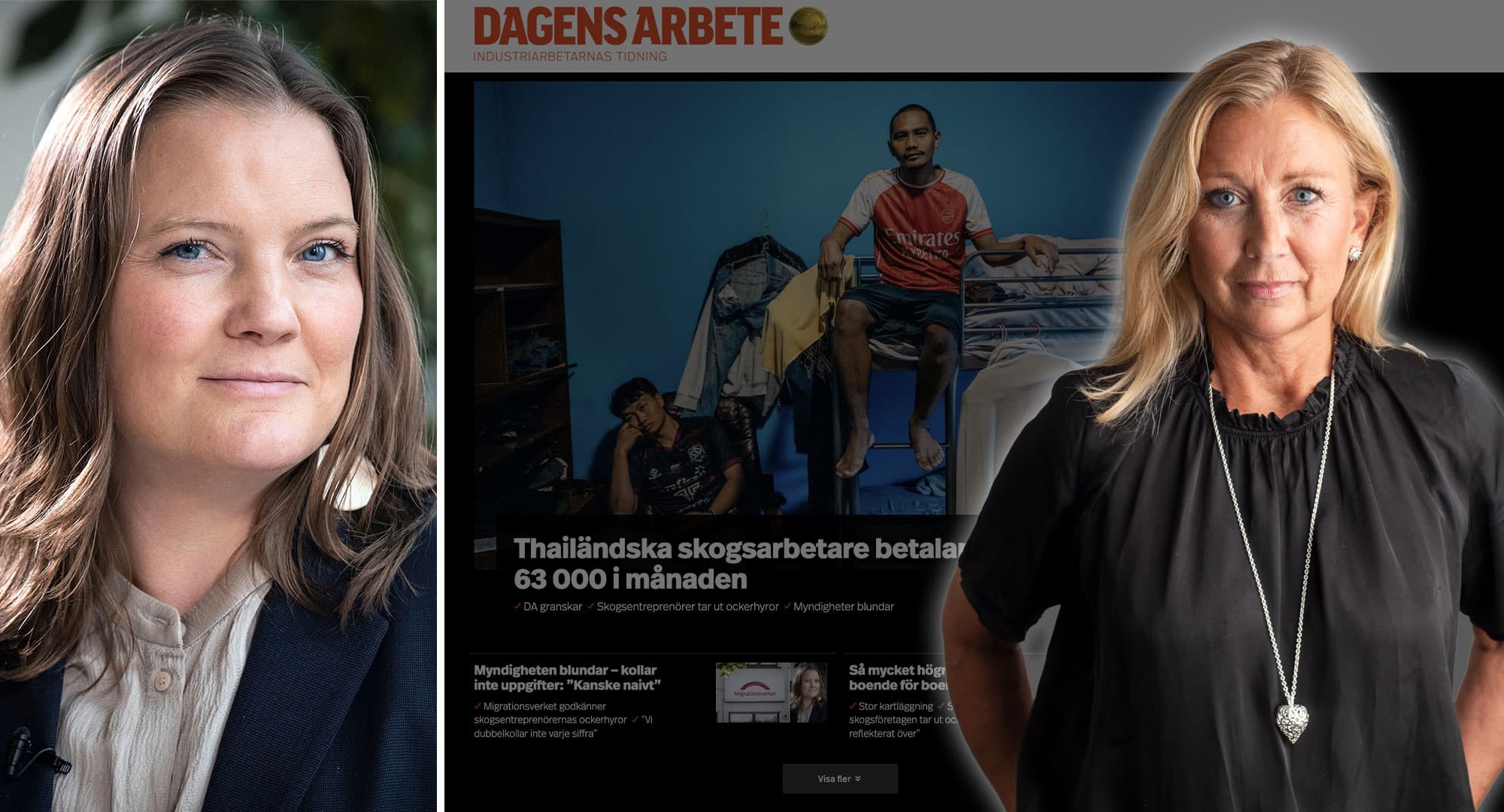 Migrationsverkets Hanna Geurtsen svarar på DA:s granskning. Tidningens chefredaktör Eva Burman ger replik direkt. Foto: Migrationsverket / DA