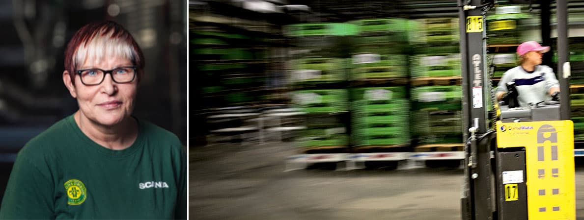Ulla Brierly har arbetat över tre decennier i industrin. Nu säger kroppen ifrån. Foto: Scania & Sören Andersson