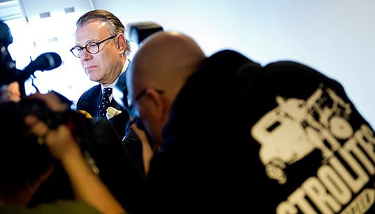 Konkursförvaltaren Hans Bergqvist under edgångssammanträde i Vänersborgs tingsrätt på måndagen. Foto: BJÖRN LARSSON ROSVALL