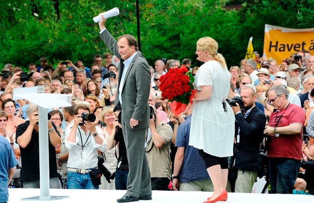 Premiärtalet i Almedalen avklarat för nye S-ledaren Stefan Löfven. Foto: ANETTE LINDFORS PERSSON