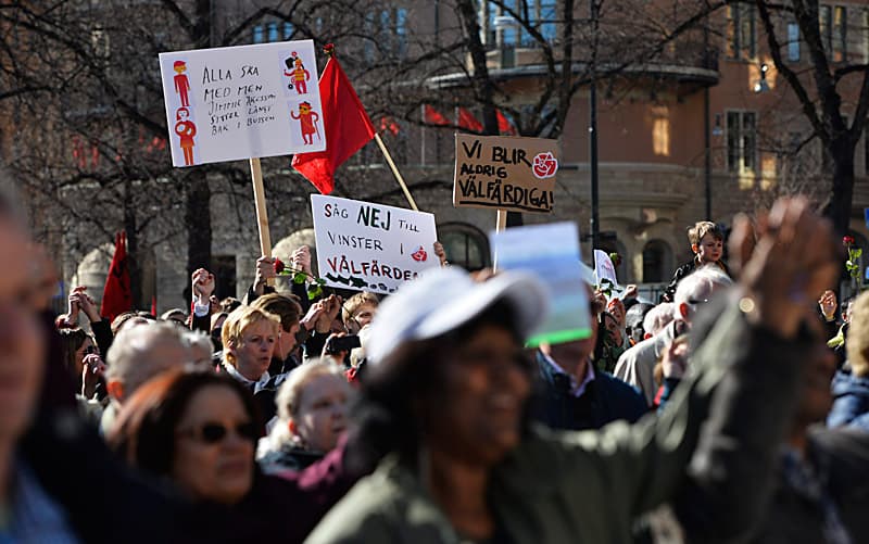 Socialdemokraternas 1 maj-demonstration på Norra bantorget i Stockholm 2013. Foto: TT