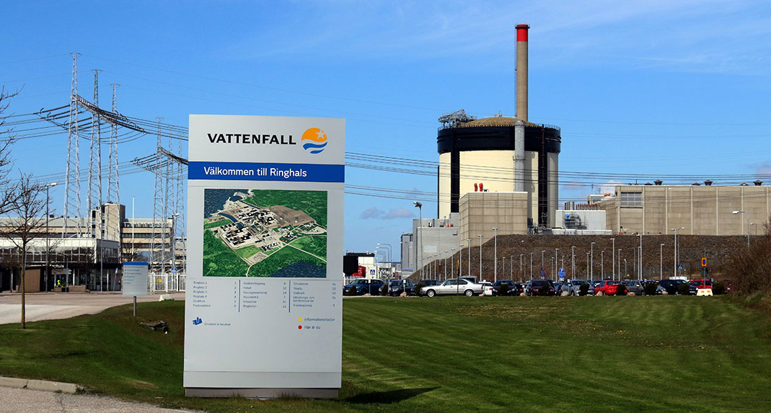 Reaktor 1 och 2 på Ringhals kärnkraftverk utanför Varberg