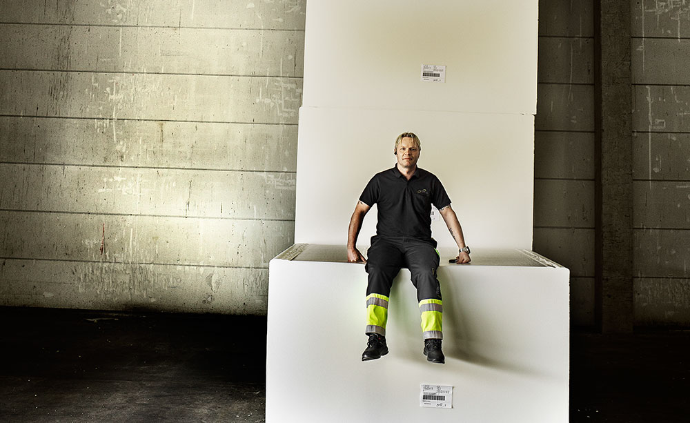 Patric Erlandsson, lagerarbetare, Recticel. Foto: David Lundmark