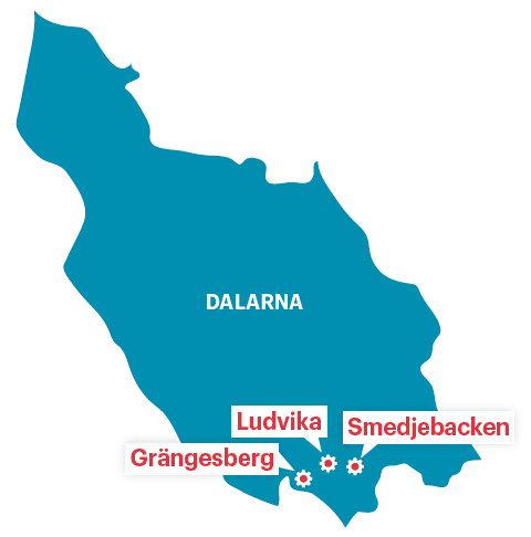 Karta över Dalarna