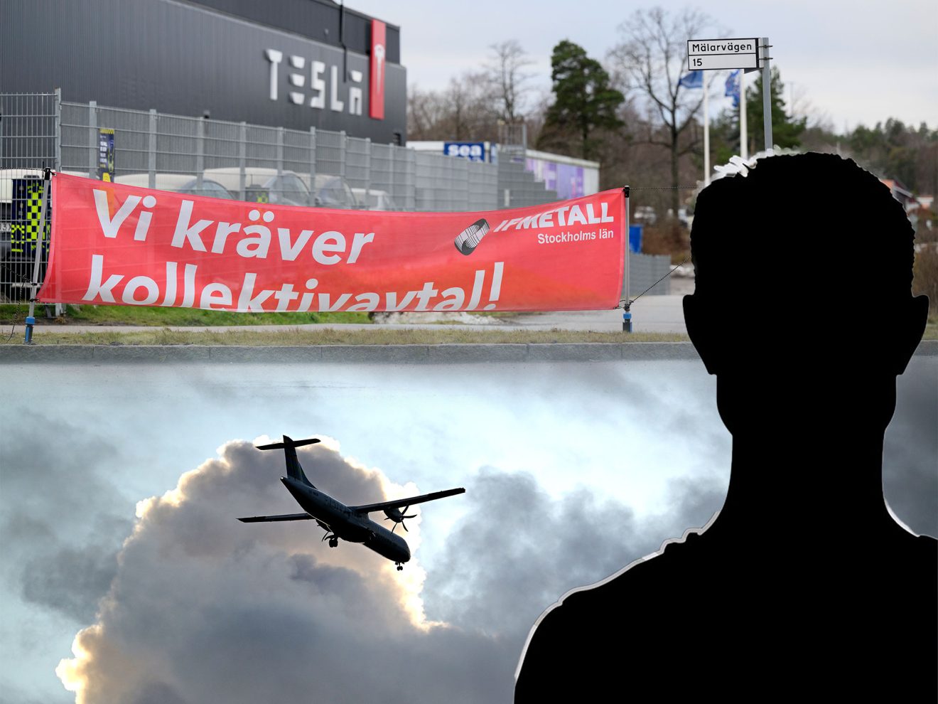 Dagens Arbete kan avslöja att Tesla flyger in utländska strejkbrytare. Foto: TT (arkiv/montage)