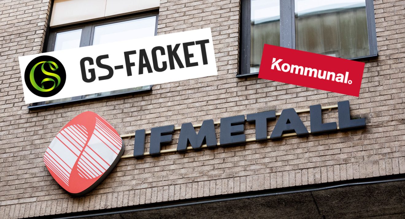 GS-facket, IF Metall och Kommunal får samtliga snart en ny fastighetsvärd. Foto: TT (montage).