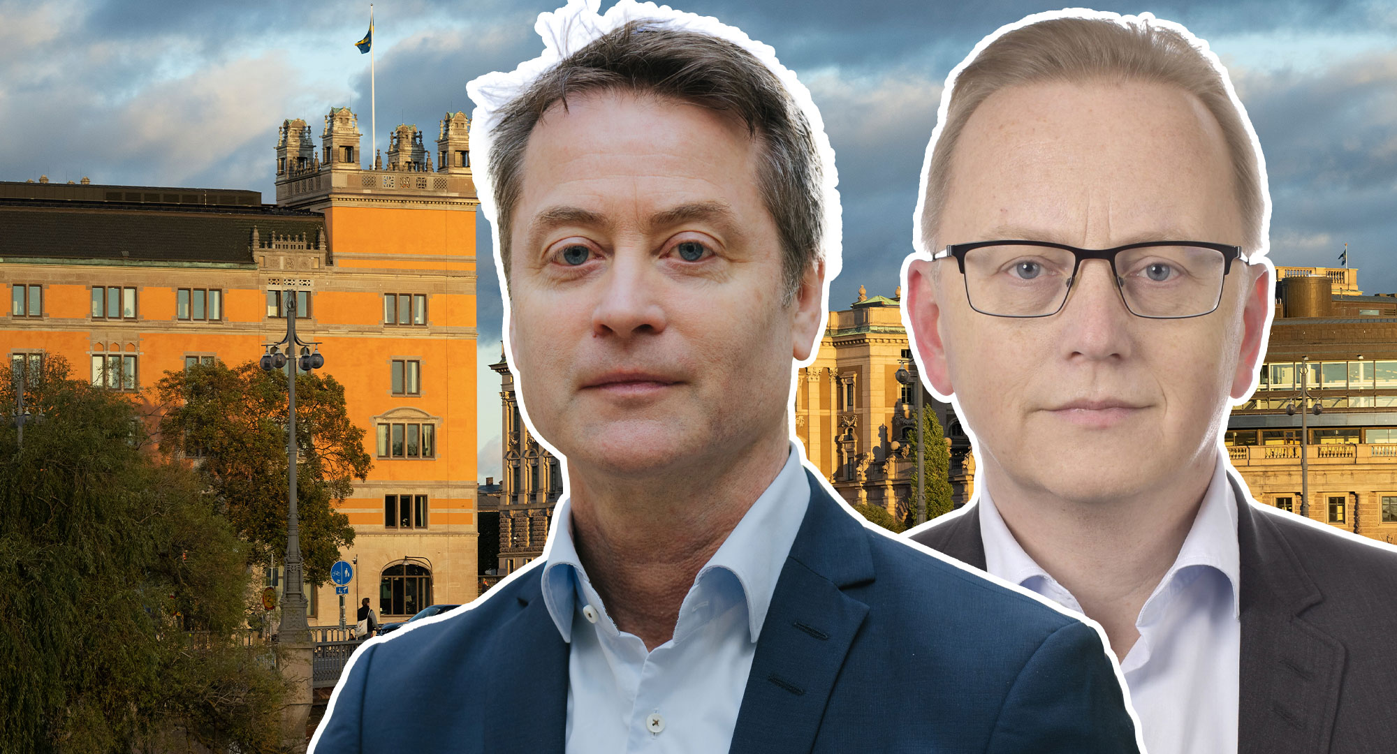 Torbjörn Becker, chef för östekonomiska institutet på Handelshögskolan och Socialdemokraternas näringspolitiska talesperson Fredrik Olovsson reagerar starkt på DA:s avslöjande. Foto: Juliana Wolf Garcindo/Riksdagen/TT