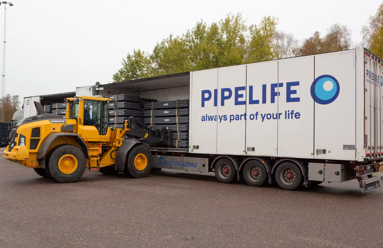 En dödsolycka har inträffat på Pipelife i Ljung. Pressbild från ett annat tillfälle. Foto: Jerry Stridh.