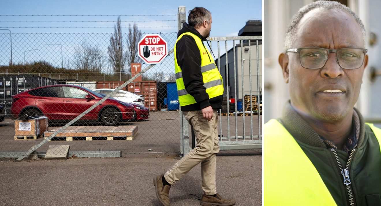 Demessie Tessema har stått strejkvakt utanför Tesla i Malmö i drygt ett år. Foto: Jenny Leyman