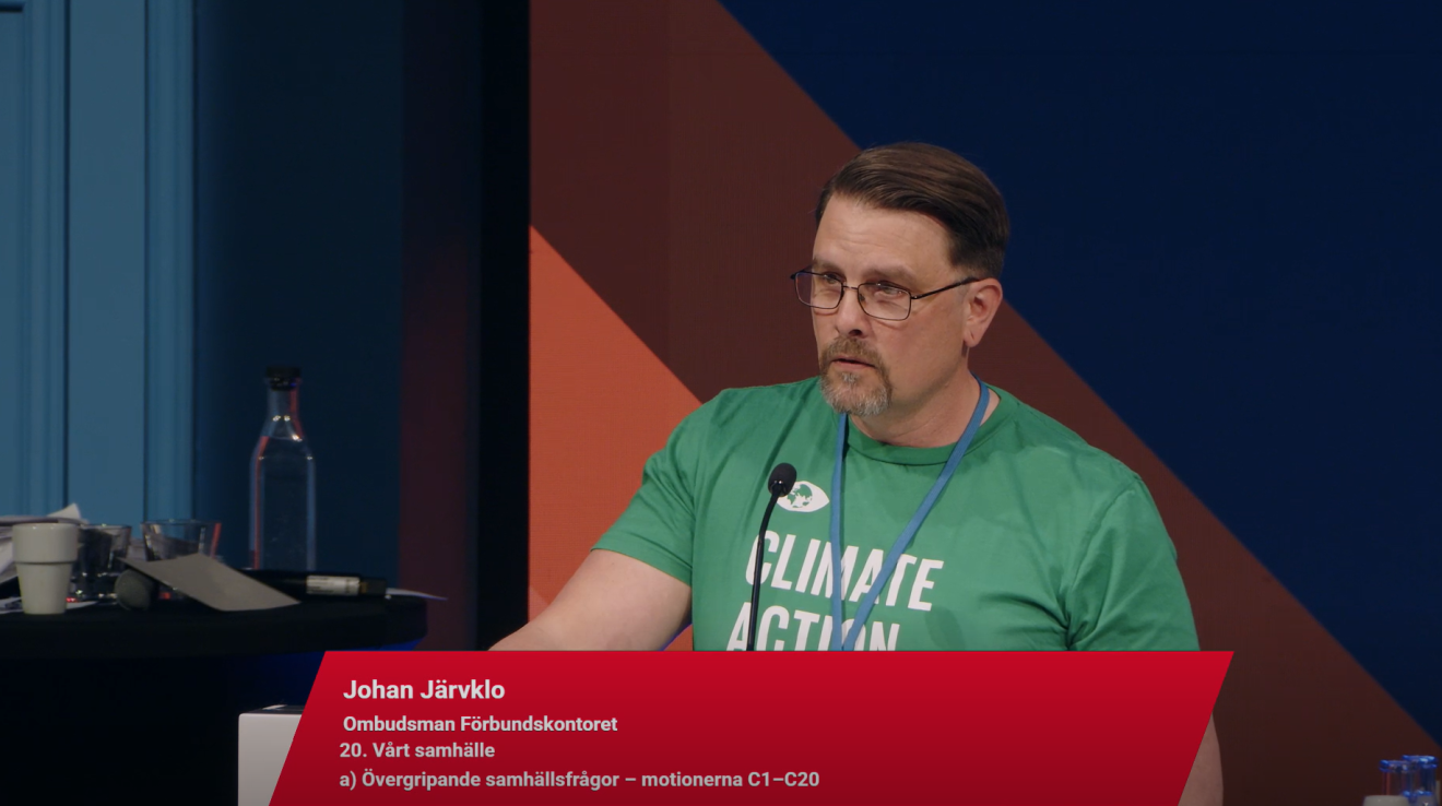 Johan Järvklo på IF Metalls kongress i maj 2025. Foto: IF Metall