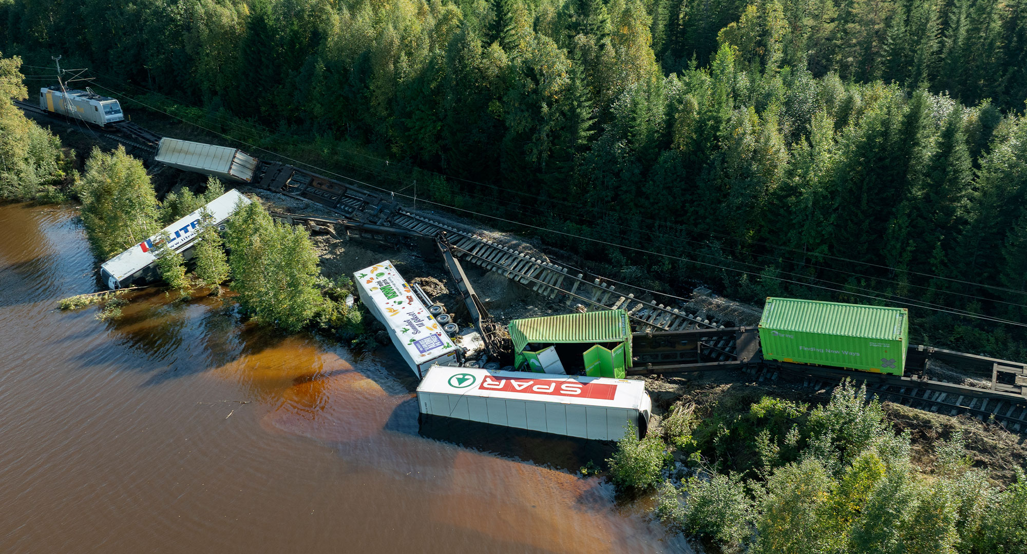 Översvämningarna i Västernorrland har lett till omfattande logistikproblem. Foto: Mats Andersson/TT