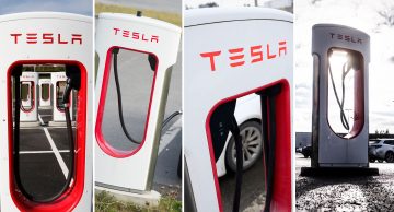 Laddstationer från Tesla. Foto: TT (arkiv/genrebilder)