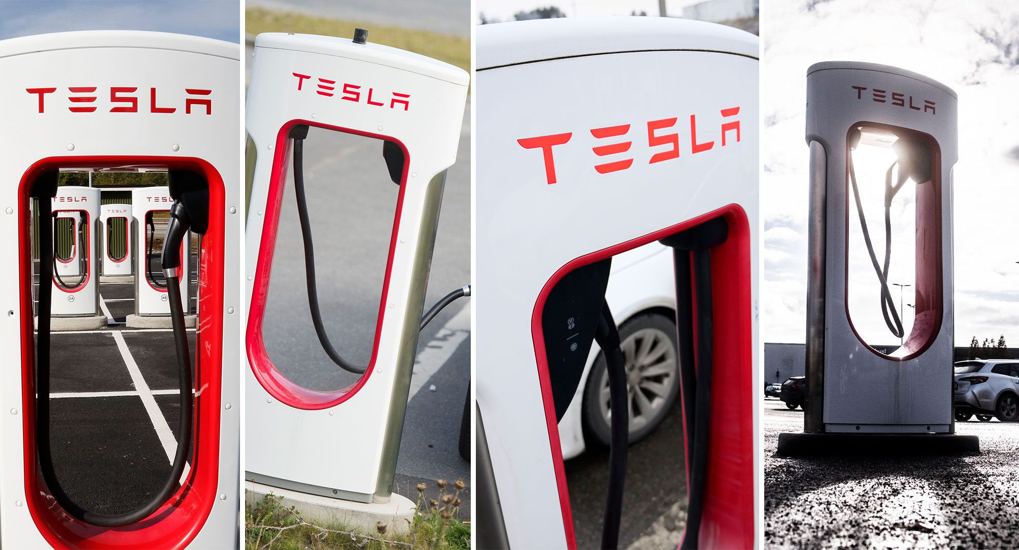 Laddstationer från Tesla. Foto: TT (arkiv/genrebilder)