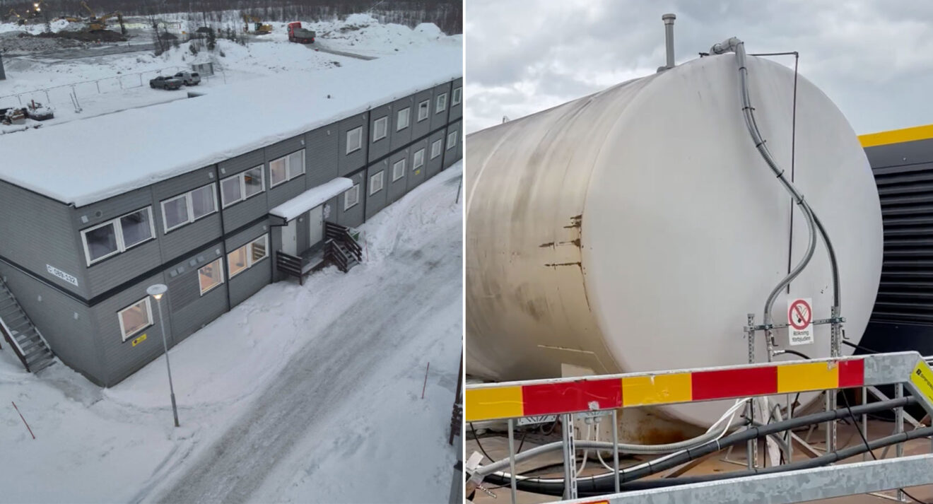 Bygger gröna industrin – bor i baracker som drivs av diesel