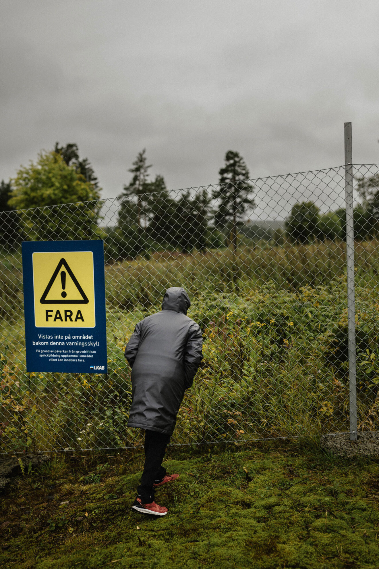 Vägarna där Päivi Kääriä promenerade stupar nu rakt ner i avgrunden bakom stängslet.