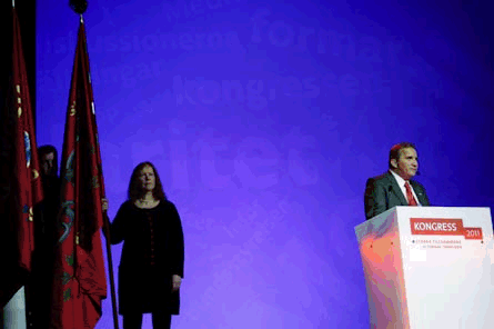 IF Metalls kongress på Älvsjömässan i Stockholm inleddes med ett tal av förbundsordföranden Stefan Löfven. Foto: VERONIKA LJUNG-NIELSEN