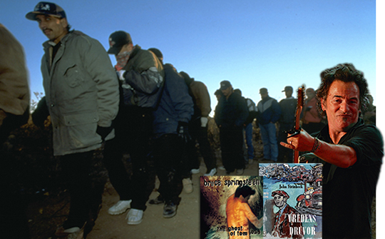 På 1930-talet flyttade fattiga inom USA. I dag kommer strömmen av utsatta människor söderifrån, men det handlar om samma förtryck, säger Springsteen i  boken Songs.    Foto: Scanpix