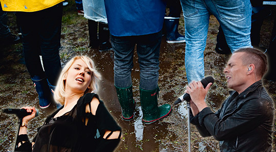 "Varför trampa runt i leran?"  tänker Sanna Gustavsson och gör i ordning en låtlista med nästan alla artister som spelar på årets Peace and Love-festival. Foto: SCANPIX  montage: DA