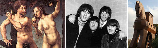 Klantigt 1. Fruktstöld som fick omfattande följder. Klantigt 2. Dick Rowe, skivbolagsdirektören på Decca, ångrade kanske att han tackade nej till Beatles. Klantigt 3. Det hade varit smartare att lämna trähästen utanför Trojas murar.   Foto: SCANPIX