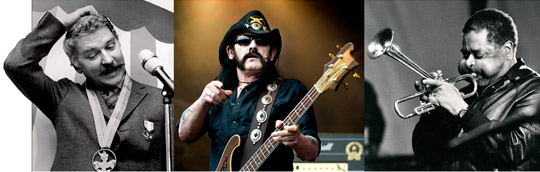 Matiga bitar. Vad har Hans Alfredson gemensamt med Lemmy Kilmister i Motörhead och Dizzy Gillespie? Alla sjunger om hur man kan äta. Foto: TT