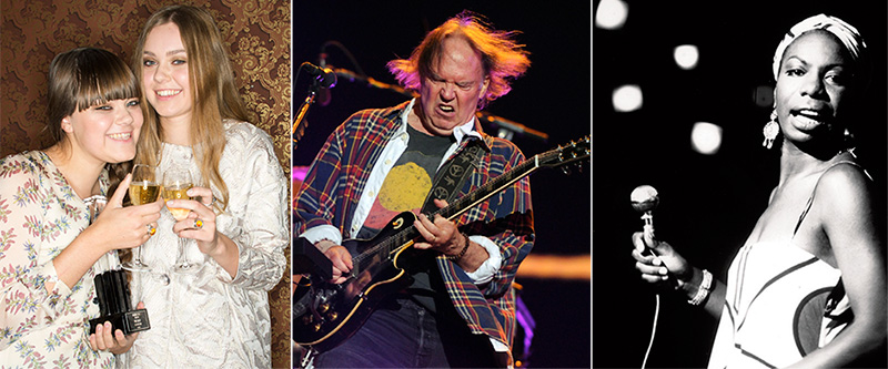 Gyllene musik. Systrarna Johanna och Klara Söderberg vann fyra grammisar förra året. I juni släpper de albumet Stay Gold. Neil Young och Nina Simone har också gjort musik kring den ädla metallen.  Foto: TT NYHETSBYRÅN